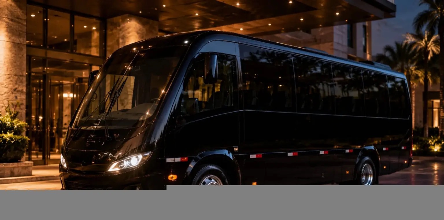 Micro-ônibus preto da frota executiva