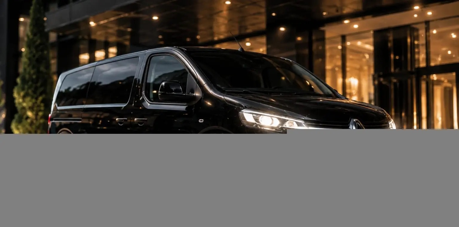 Minivan executiva preto da frota executiva