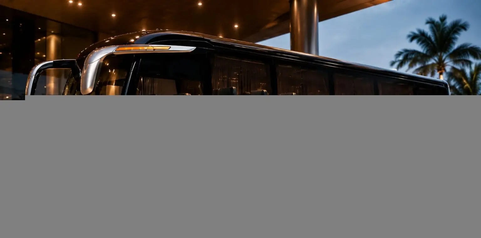 Ônibus executivo preto da frota executiva
